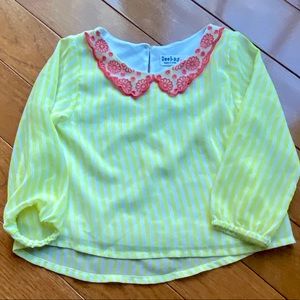Yellow and pink toddler girls blouse, worn once